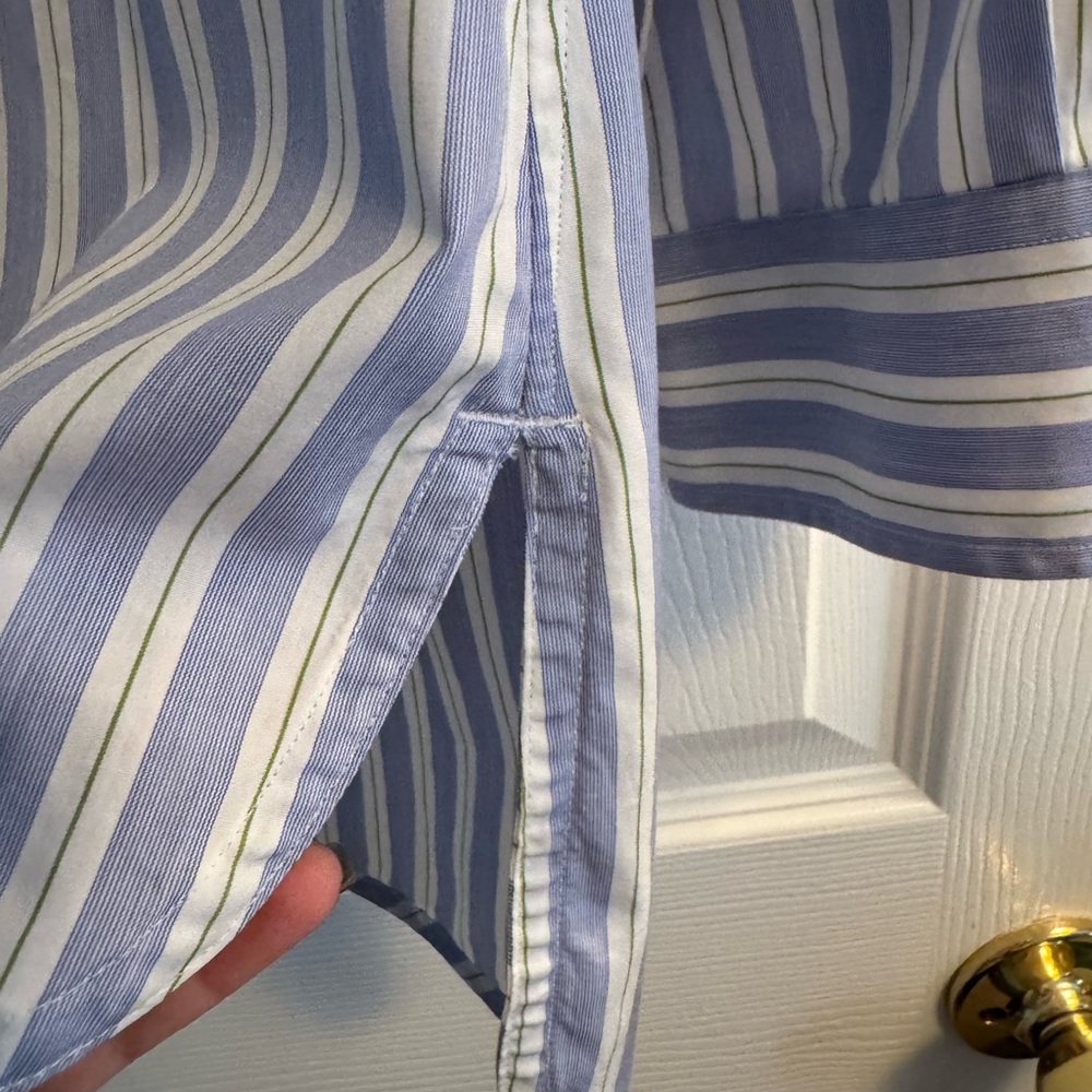 ANN MASHBURN Blue and White Striped Casual Shirt - Picture 5 of 6